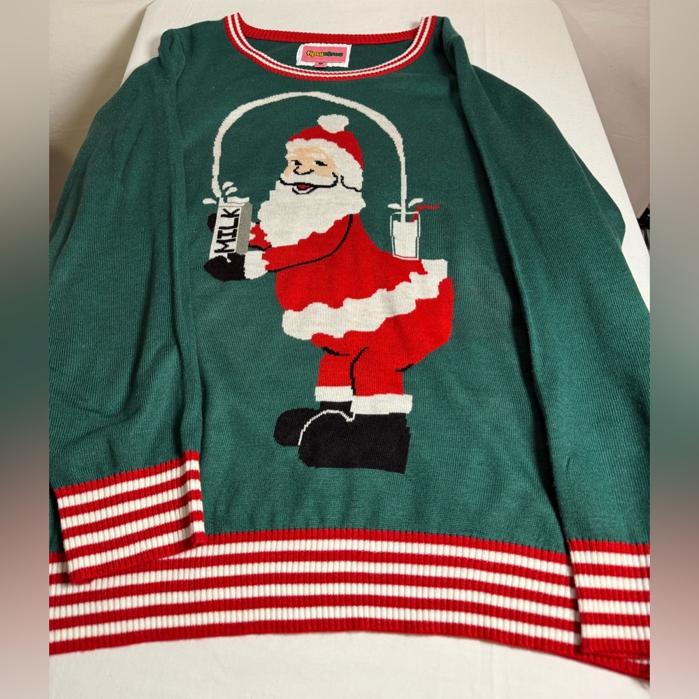 Tipsy Elves Big Booty Santa Milk Ugly Christmas Sweater - XL